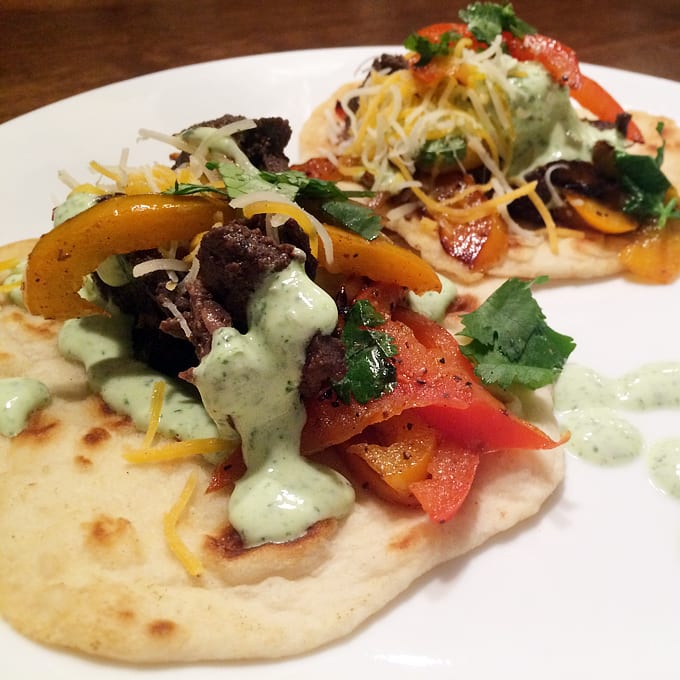 antelope fajitas with homemade flour tortillas
