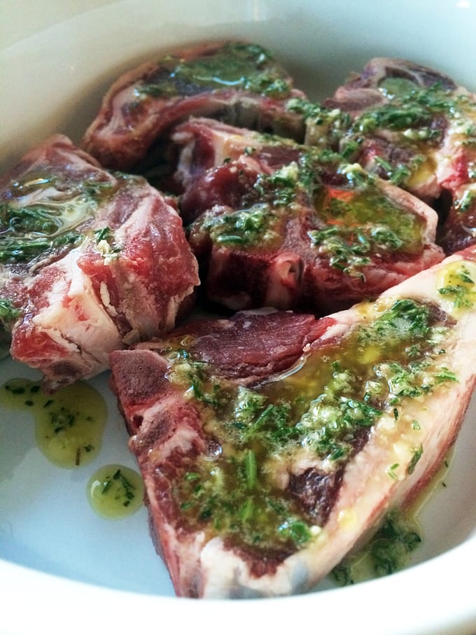 Herbed marinaded lamb chops