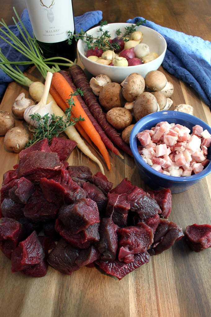 Elk Stew with Red Wine