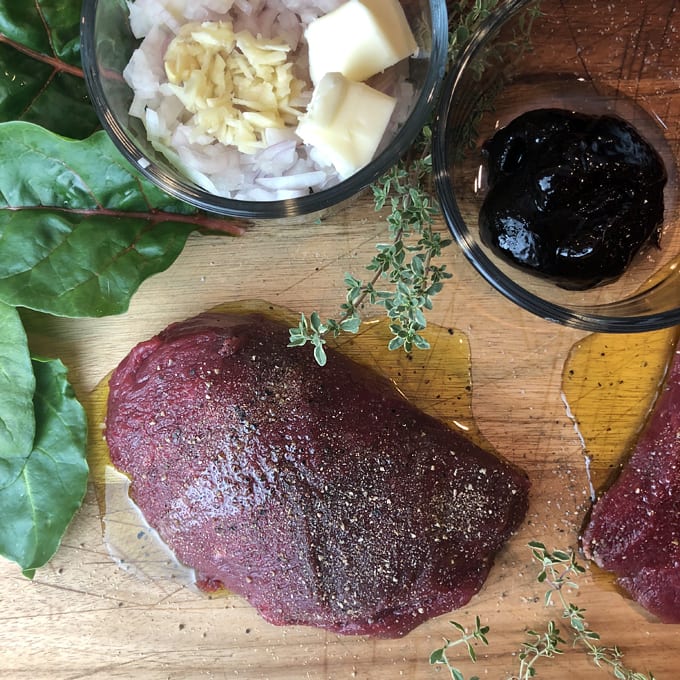 Deer Steaks with Blackberry Pan Sauce