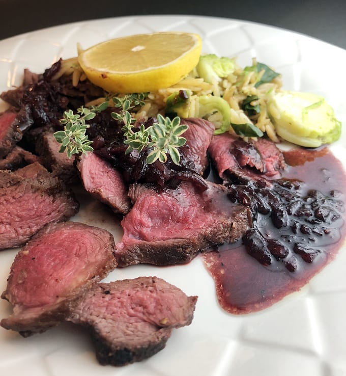 Deer Steaks with Blackberry Pan Sauce