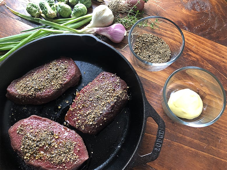 Mustard Pan Sauce for Elk Steaks